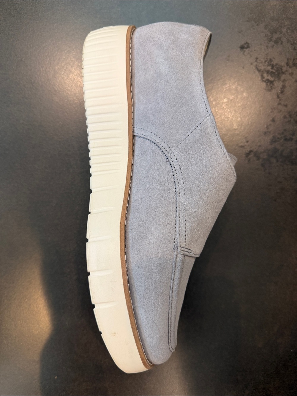 Cole Haan Light Gray Suede Double Monk Strap Loafers - Picture 3 of 6